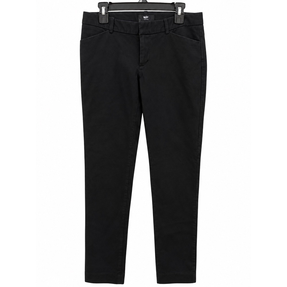 Mossimo Black Stretch Ankle Pants Womens Size 2 Tapered Dress Trousers VN111526